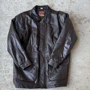 Sasson Jeans Dark Brown and Black Leather Jacket